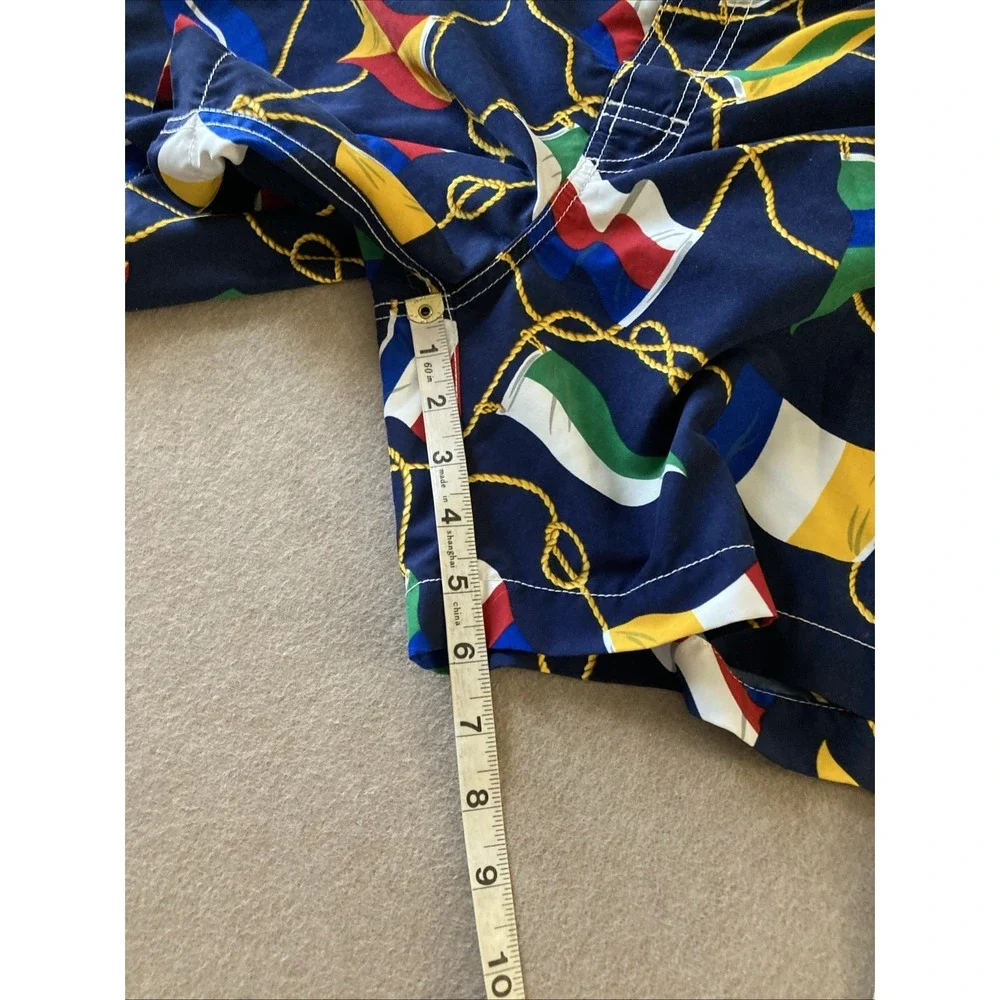 Vtg Polo Ralph Lauren Yacht Nautical Flags Swim Trunks Shorts Mens Sz XL Beach